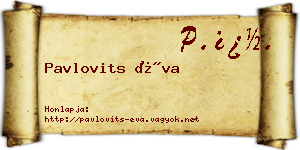 Pavlovits Éva névjegykártya